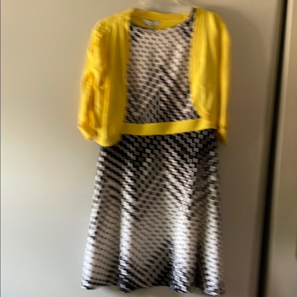 Studio One Yellow and Black Midi Dress